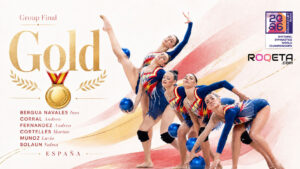 Spain group after winning the Group All-Around at Frankfurt 2026