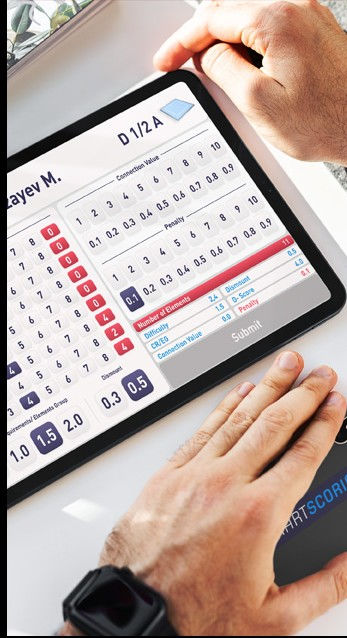 Рабочий экран судьи SmartScoring на планшете